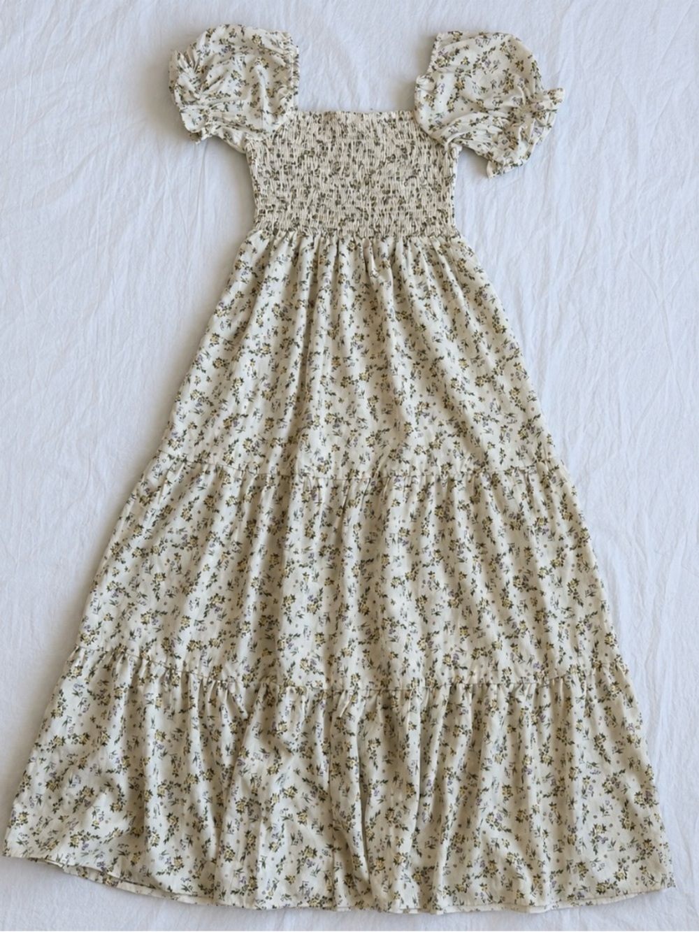 women's cream and green summer-dress